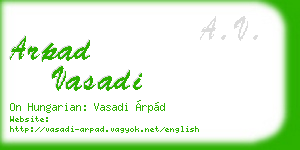 arpad vasadi business card